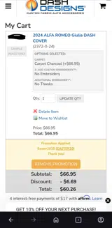 EASTER10 coupon verification screenshot