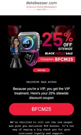 BFCM25 coupon verification screenshot