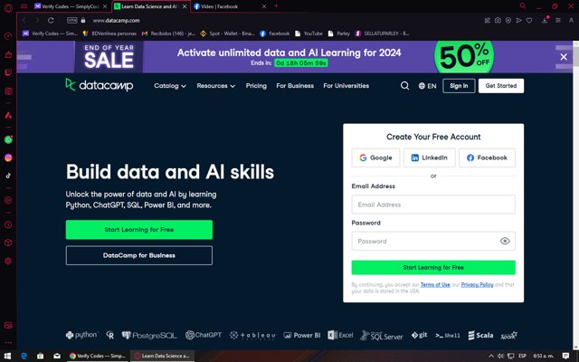 DataCamp checkout page showing DataCamp coupon code box | Screenshot taken by SimplyCodes community member on Dec 14, 2023