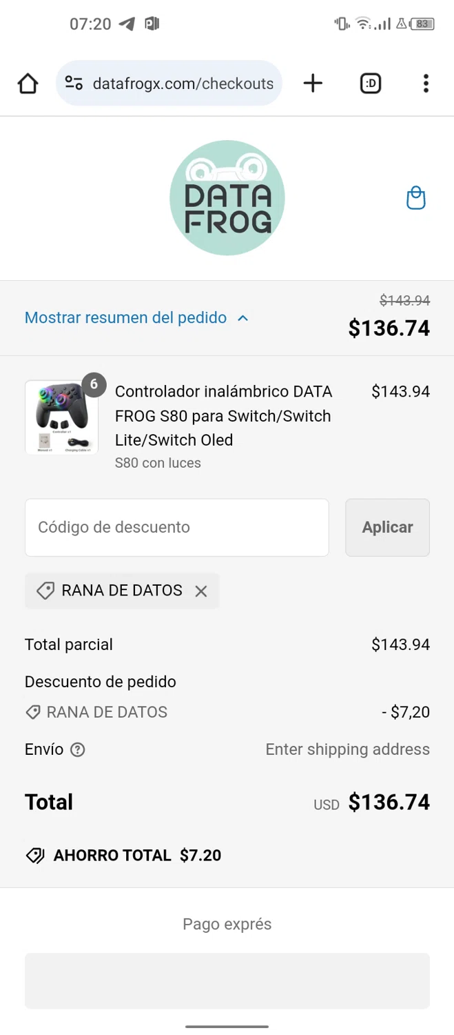 where to use Data Frog promo code box