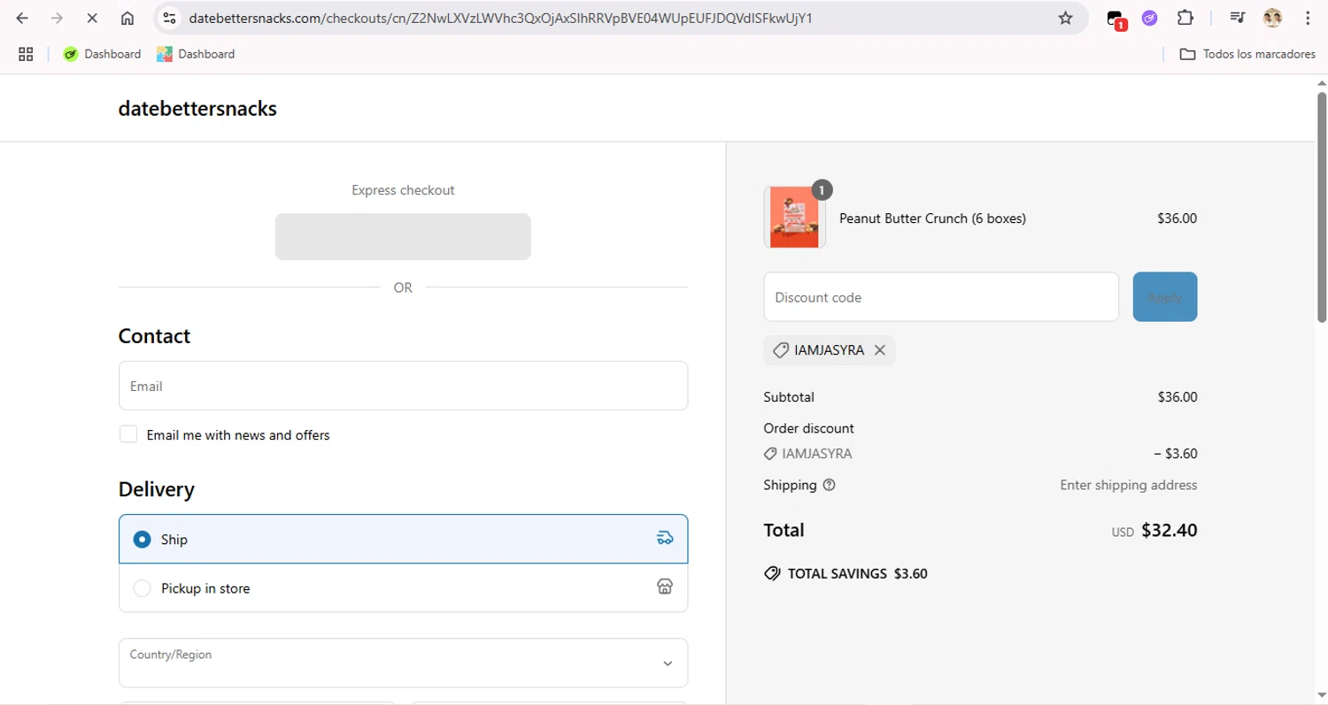 Date Better promo code screenshot showing code Iamjasyra applied at Date Better checkout page. Uploaded by SimplyCodes community member FrugalFox6593 on Jun 14, 2025