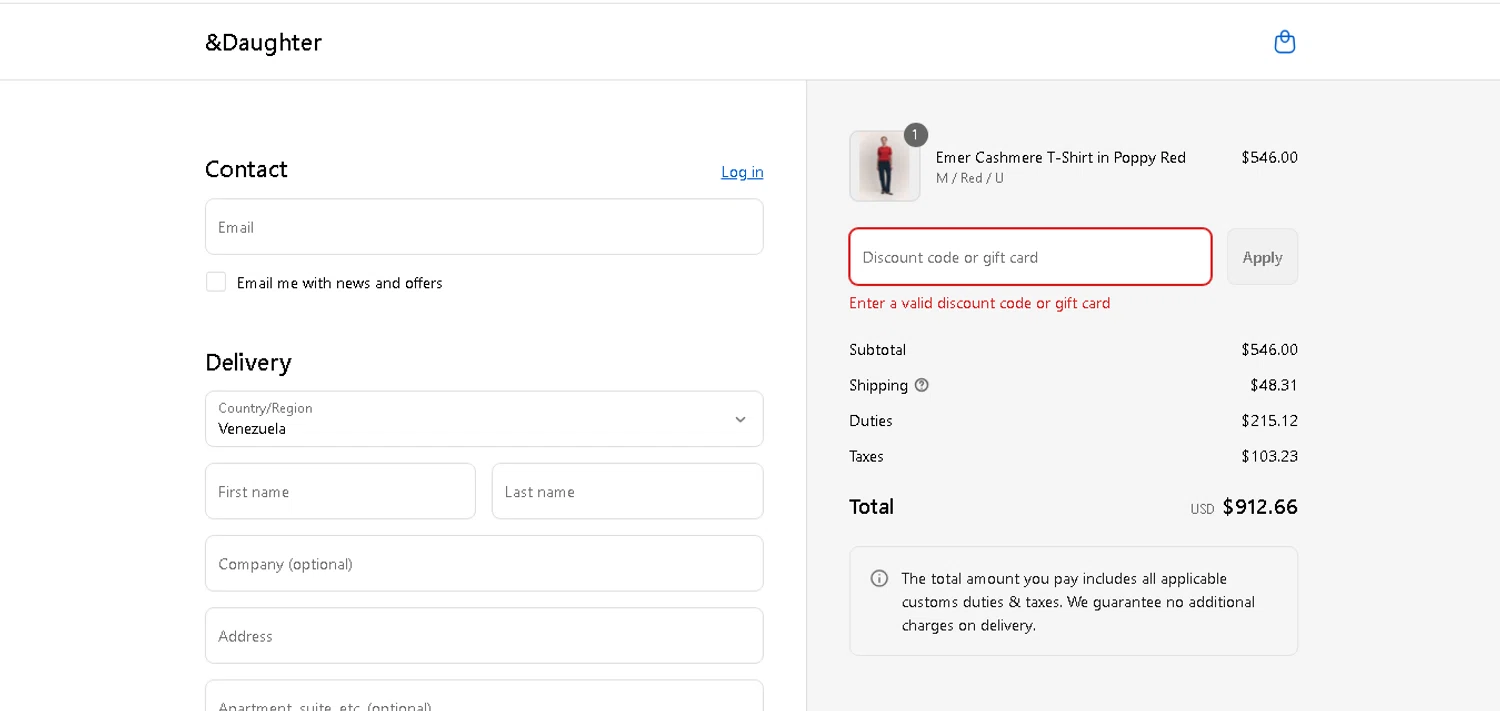 And-Daughter promo code screenshot showing code FRIENDS30 applied at And-Daughter checkout page. Uploaded by SimplyCodes community member MoneyHunter5624 on Aug 27, 2025