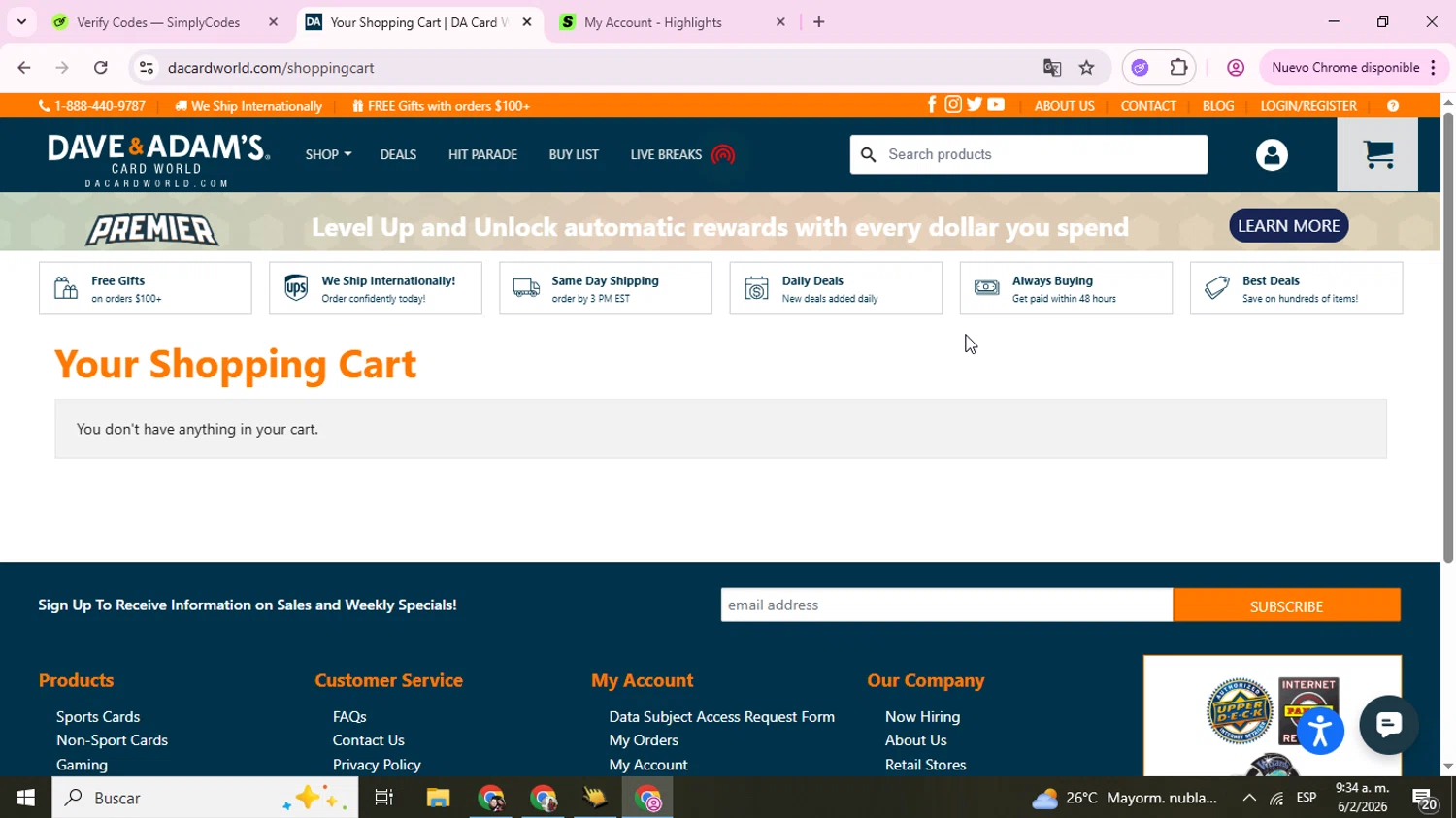 Dave & Adam's coupon code screenshot showing code 2545MFF applied at Dave & Adam's checkout page. Uploaded by SimplyCodes community member TokenAce5969 on Feb 6, 2026