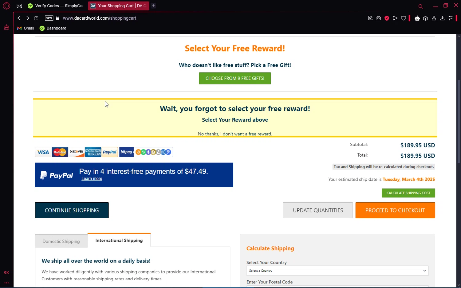 Dave & Adam's coupon code screenshot showing code 367-9C3N applied at Dave & Adam's checkout page. Uploaded by SimplyCodes community member VoucherAce8469 on Mar 4, 2025