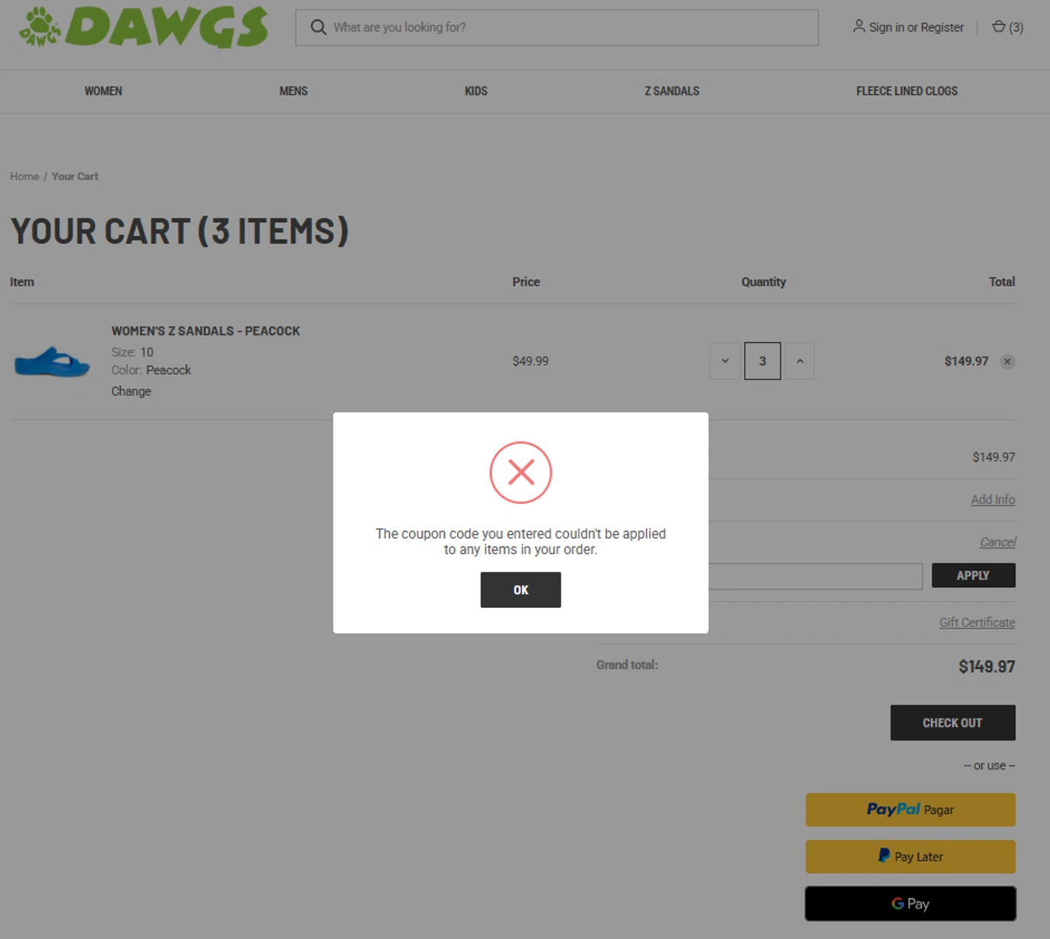 DAWGS coupon code screenshot showing code BLACK applied at DAWGS checkout page. Uploaded by SimplyCodes community member Yonaikeryriarte08 on Aug 22, 2025