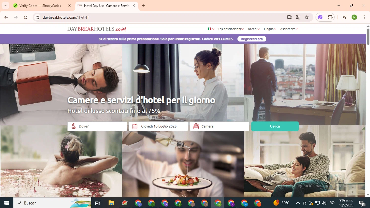 DaybreakHotels checkout page showing DaybreakHotels discount code box | Screenshot taken by SimplyCodes community member on Jul 10, 2025