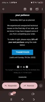 Thankyou20 coupon verification screenshot