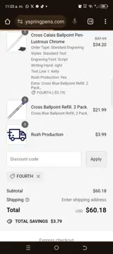 FOURTH coupon verification screenshot