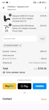 DAYSYO10OFF coupon verification screenshot
