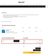 Daywind coupon verification screenshot
