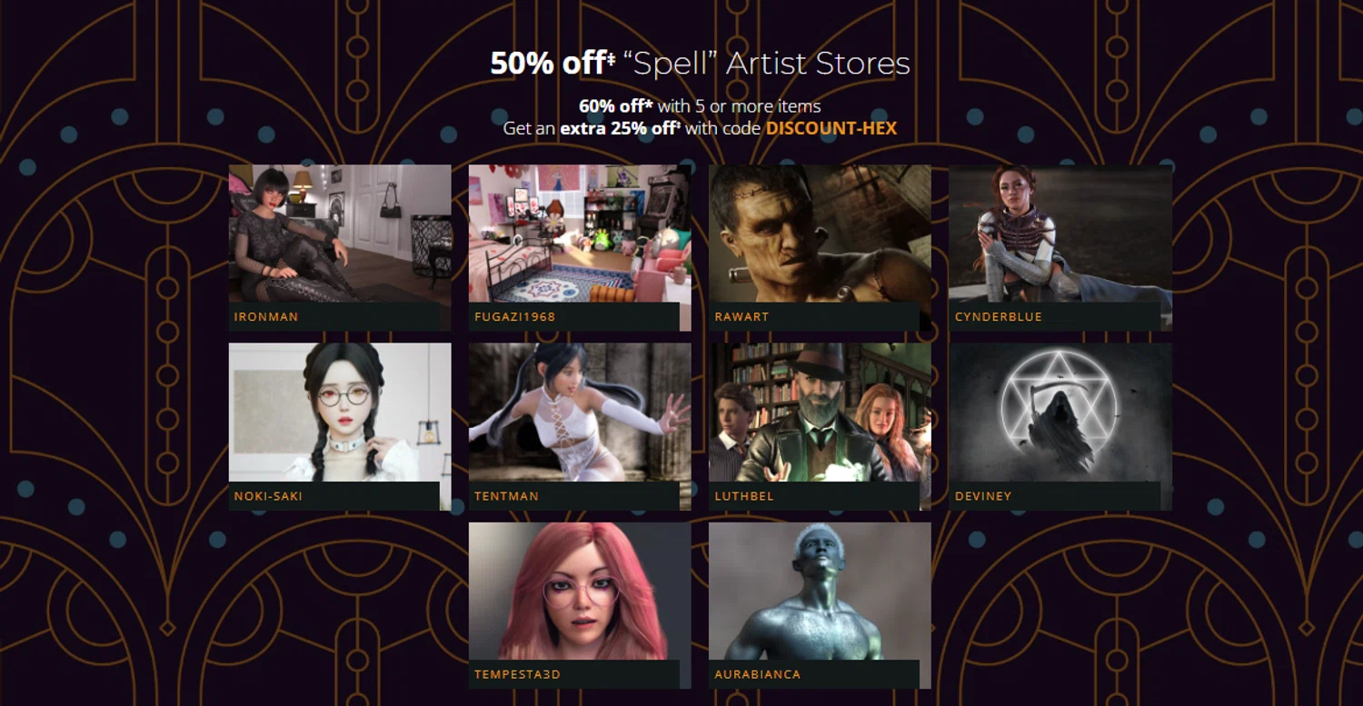 DAZ 3D promo code screenshot showing code DISCOUNT-HEX applied at DAZ 3D checkout page. Uploaded by SimplyCodes community member Aressss on Nov 19, 2025