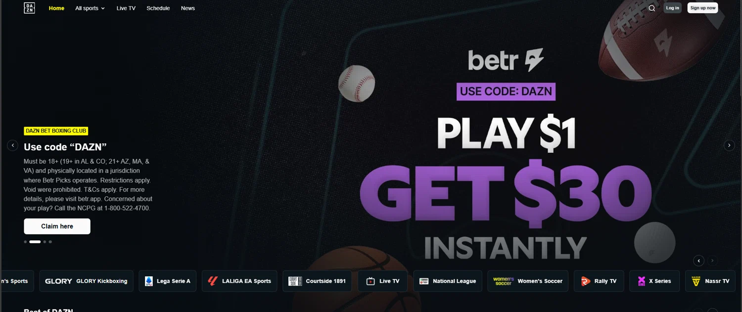 DAZN promo code screenshot showing code DAZN applied at DAZN checkout page. Uploaded by SimplyCodes community member NiceDeals on Jul 27, 2025