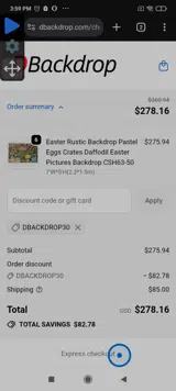 Dbackdrop30 coupon verification screenshot