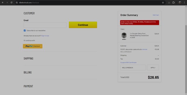 DB Electrical checkout page showing DB Electrical coupon code box | Screenshot taken by SimplyCodes community member on Jun 13, 2024