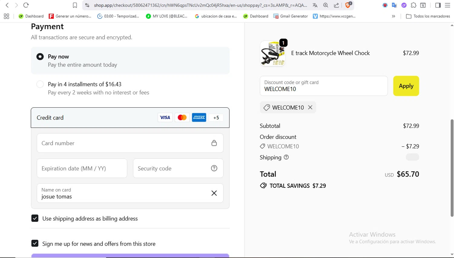 DC Cargo discount code screenshot showing code WELCOME10 applied at DC Cargo checkout page. Uploaded by SimplyCodes community member VoucherFalcon3942 on Dec 25, 2025