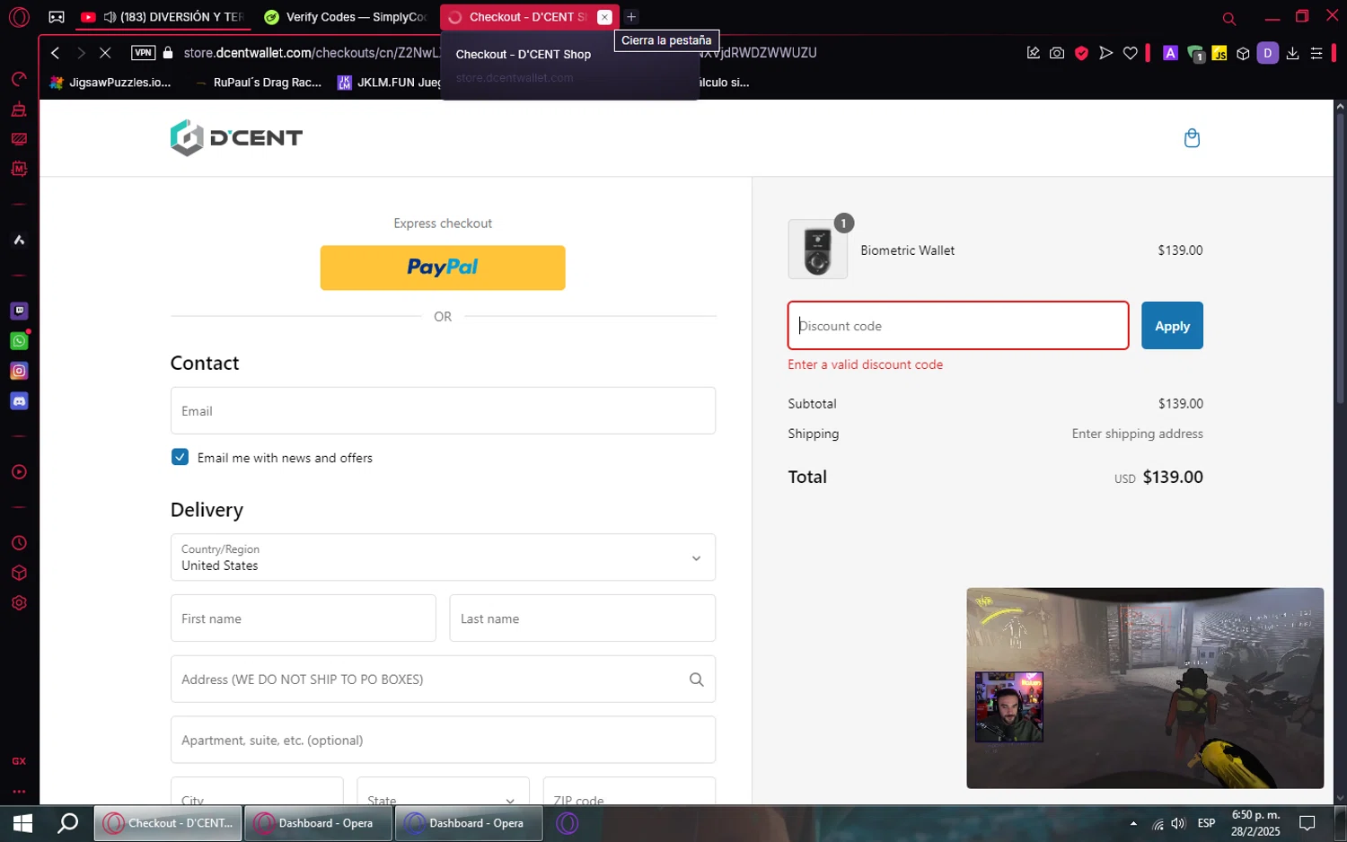 D'CENT Wallet promo code screenshot showing code PrivateKeysArePrivate applied at D'CENT Wallet checkout page. Uploaded by SimplyCodes community member WalterWhite on Feb 28, 2025