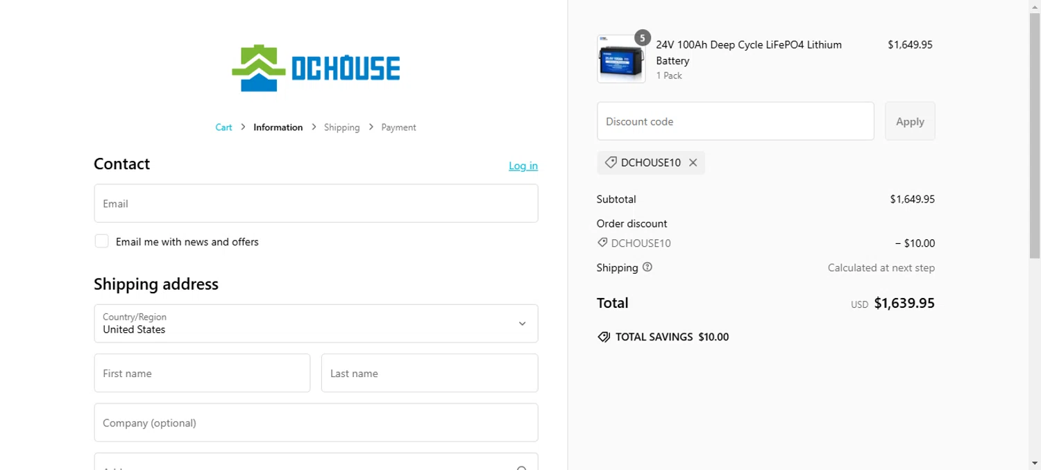 DC HOUSE discount code screenshot showing code DCHOUSE10 applied at DC HOUSE checkout page. Uploaded by SimplyCodes community member Cr7aveiro on Feb 7, 2025