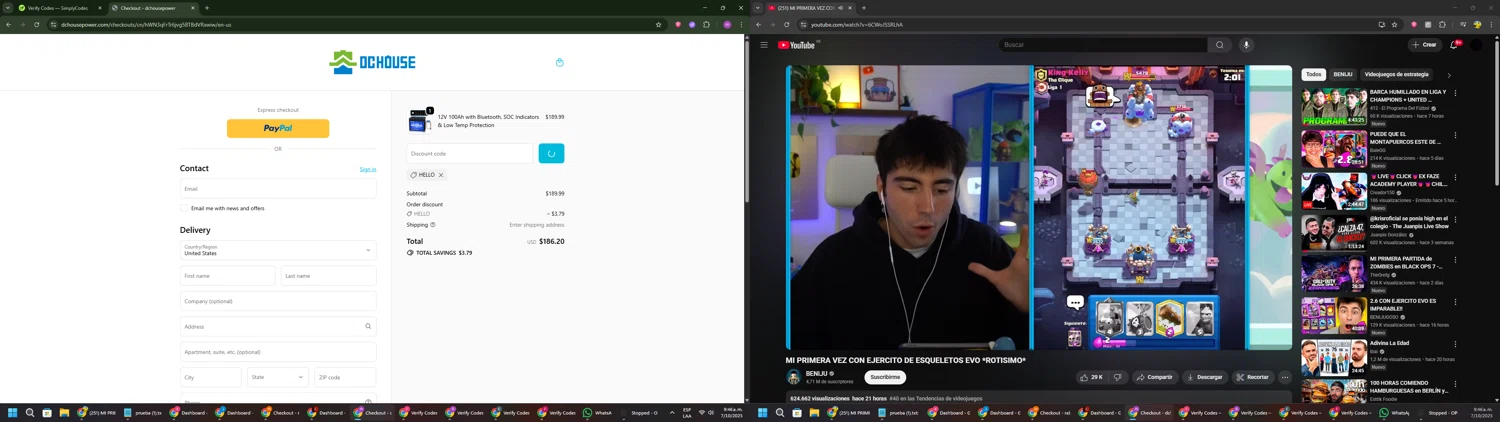 DC HOUSE discount code screenshot showing code HELLO applied at DC HOUSE checkout page. Uploaded by SimplyCodes community member PennyWizard1195 on Oct 7, 2025
