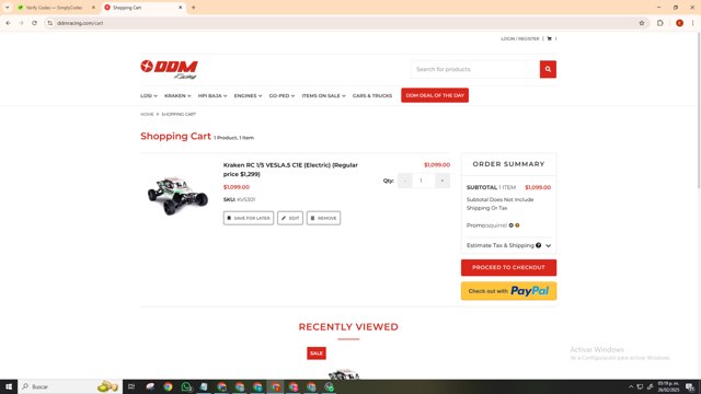 DDM Racing checkout page showing DDM Racing promo code box | Screenshot taken by SimplyCodes community member on Feb 26, 2025