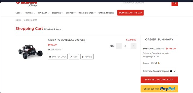 DDM Racing checkout page showing DDM Racing promo code box | Screenshot taken by SimplyCodes community member on Dec 10, 2024