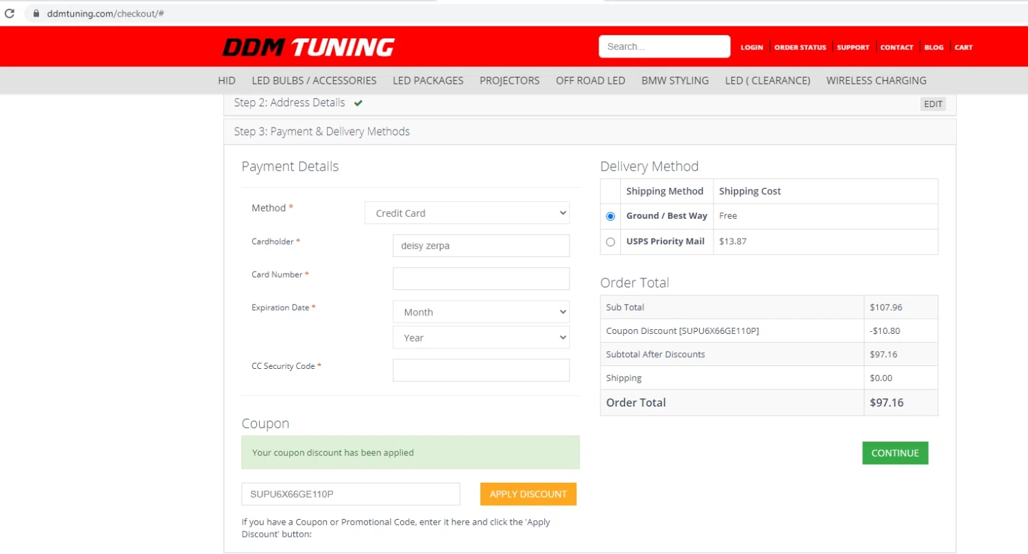 how to use DDM Tuning coupons