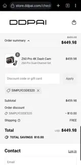 SIMPLYCODES20 coupon verification screenshot