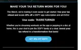 TAXRETURN20 coupon verification screenshot