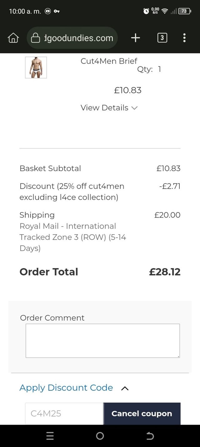 DeadGoodUndies checkout page showing DeadGoodUndies promo code box | Screenshot taken by SimplyCodes community member on Oct 26, 2024