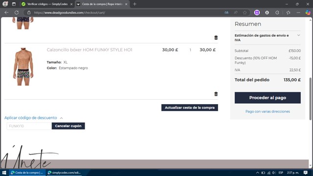 DeadGoodUndies checkout page showing DeadGoodUndies promo code box | Screenshot taken by SimplyCodes community member on Mar 27, 2025