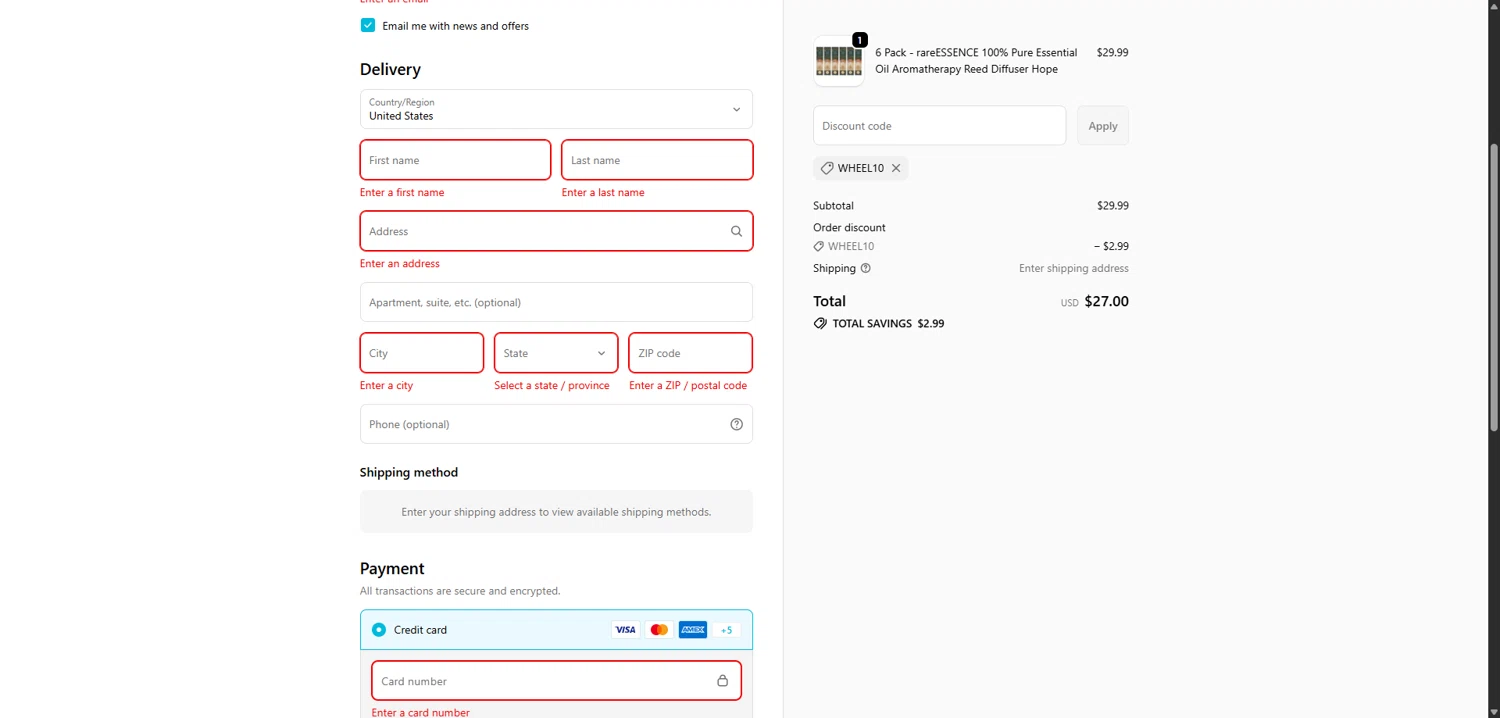 Deal Society promo code screenshot showing code WHEEL10 applied at Deal Society checkout page. Uploaded by SimplyCodes community member VictoriousBoss8742 on Jan 6, 2026