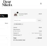Dear Nikola coupon verification screenshot