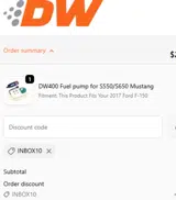 INBOX10 coupon verification screenshot
