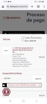 OSCAR coupon verification screenshot
