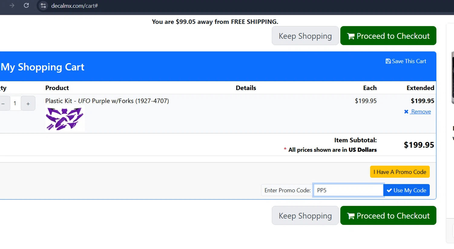DeCal Works promo code screenshot showing code PP5 applied at DeCal Works checkout page. Uploaded by SimplyCodes community member NinjaShoyo on Jun 14, 2025