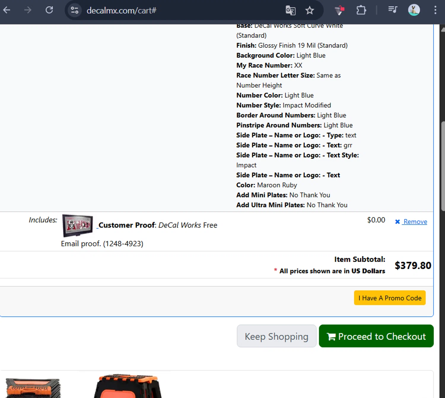 DeCal Works checkout page showing DeCal Works promo code box | Screenshot taken by SimplyCodes community member on Jan 2, 2026