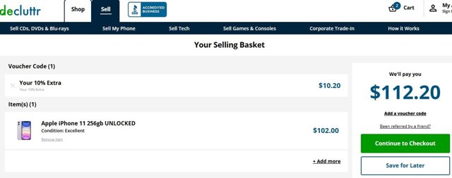 Decluttr checkout page showing Decluttr promo code box | Screenshot taken by SimplyCodes community member on May 26, 2025