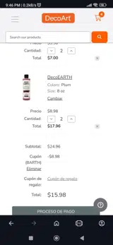 8arth coupon verification screenshot