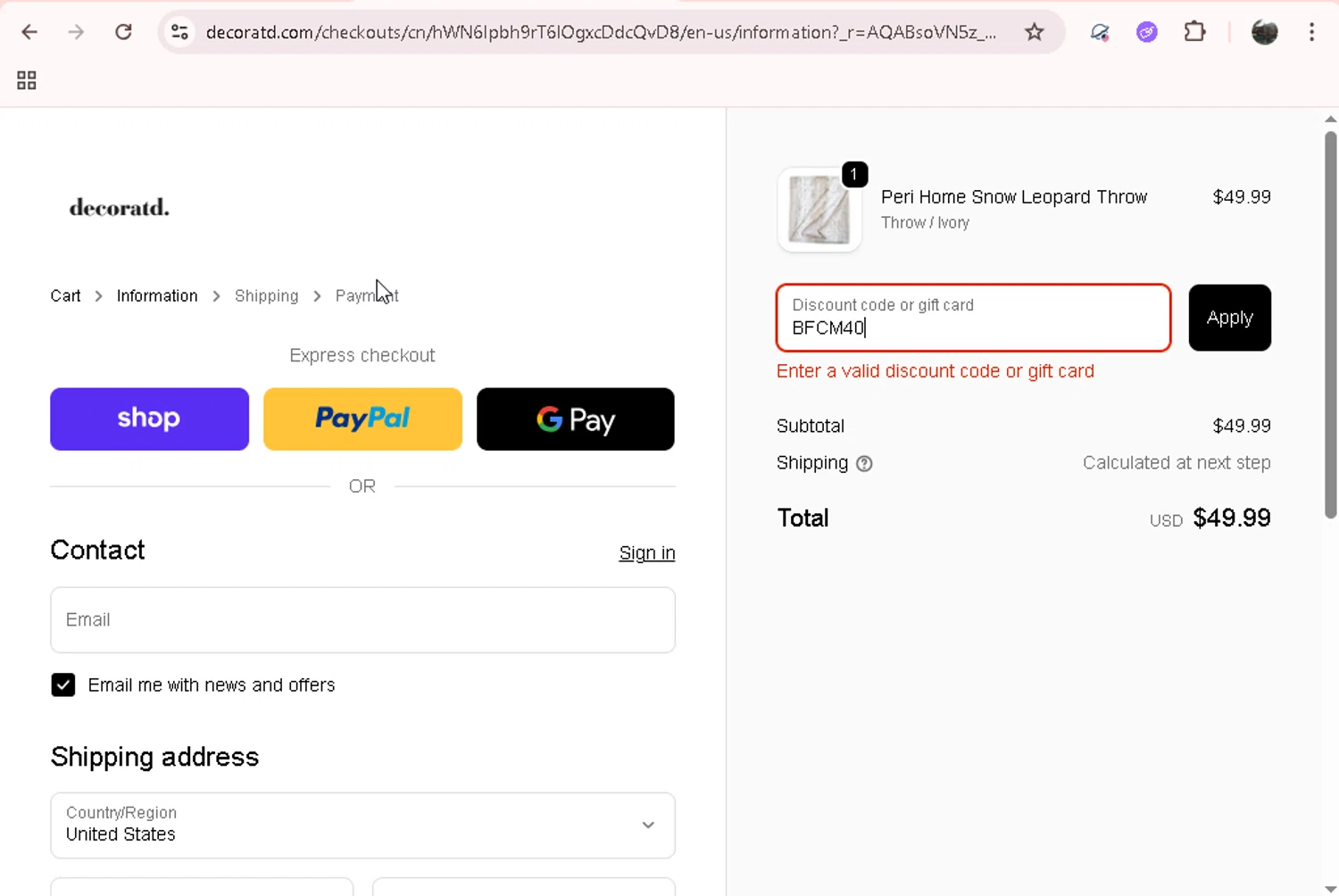 Decoratd promo code screenshot showing code BFCM40 applied at Decoratd checkout page. Uploaded by SimplyCodes community member JASTIFY on Dec 11, 2025