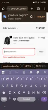 Decrum coupon verification screenshot