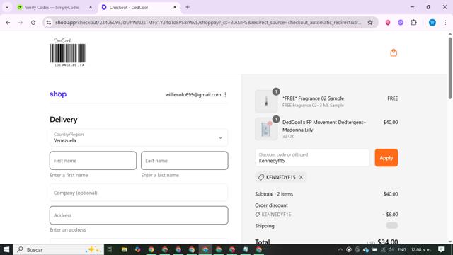 DedCool checkout page showing DedCool discount code box | Screenshot taken by SimplyCodes community member on Sep 12, 2025