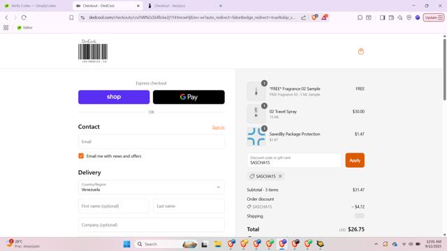 DedCool checkout page showing DedCool discount code box | Screenshot taken by SimplyCodes community member on Sep 12, 2025