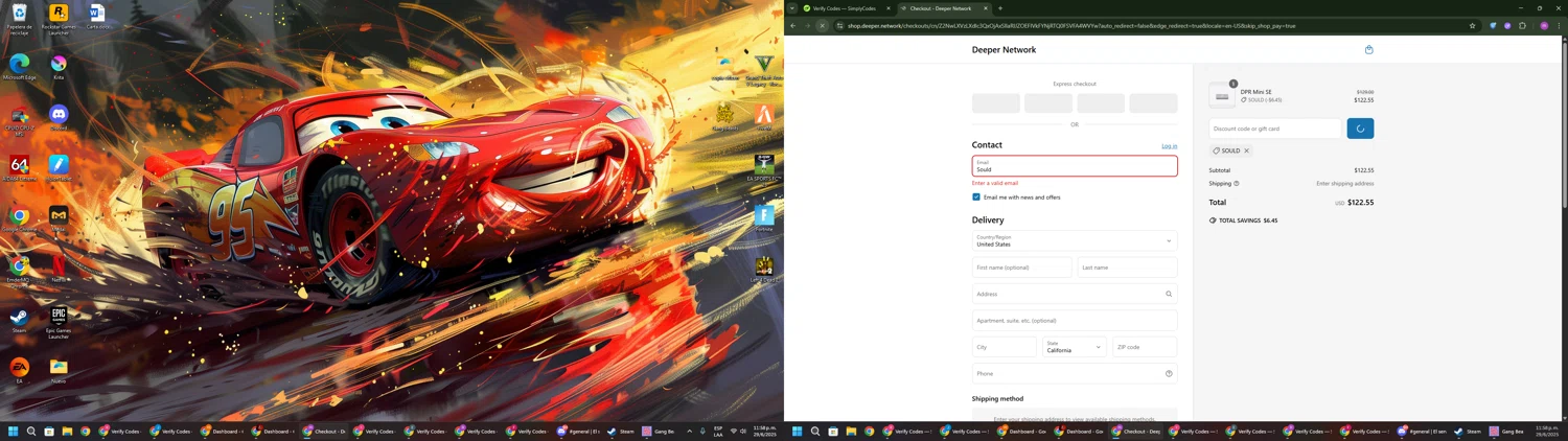 Deeper Network discount code screenshot showing code Sould applied at Deeper Network checkout page. Uploaded by SimplyCodes community member PennyWizard1195 on Jun 30, 2025