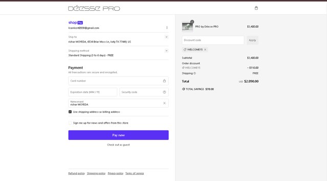 Deesse Pro checkout page showing Deesse Pro promo code box | Screenshot taken by SimplyCodes community member on Dec 12, 2024