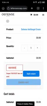JULY2025 coupon verification screenshot