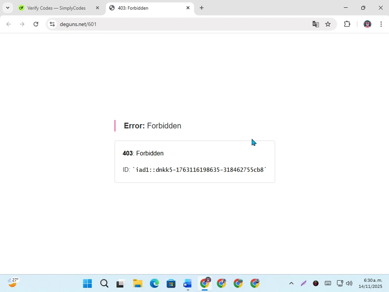 DE Guns promo code screenshot showing code free applied at DE Guns checkout page. Uploaded by SimplyCodes community member karoline on Nov 14, 2025