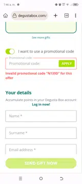 N139D coupon verification screenshot