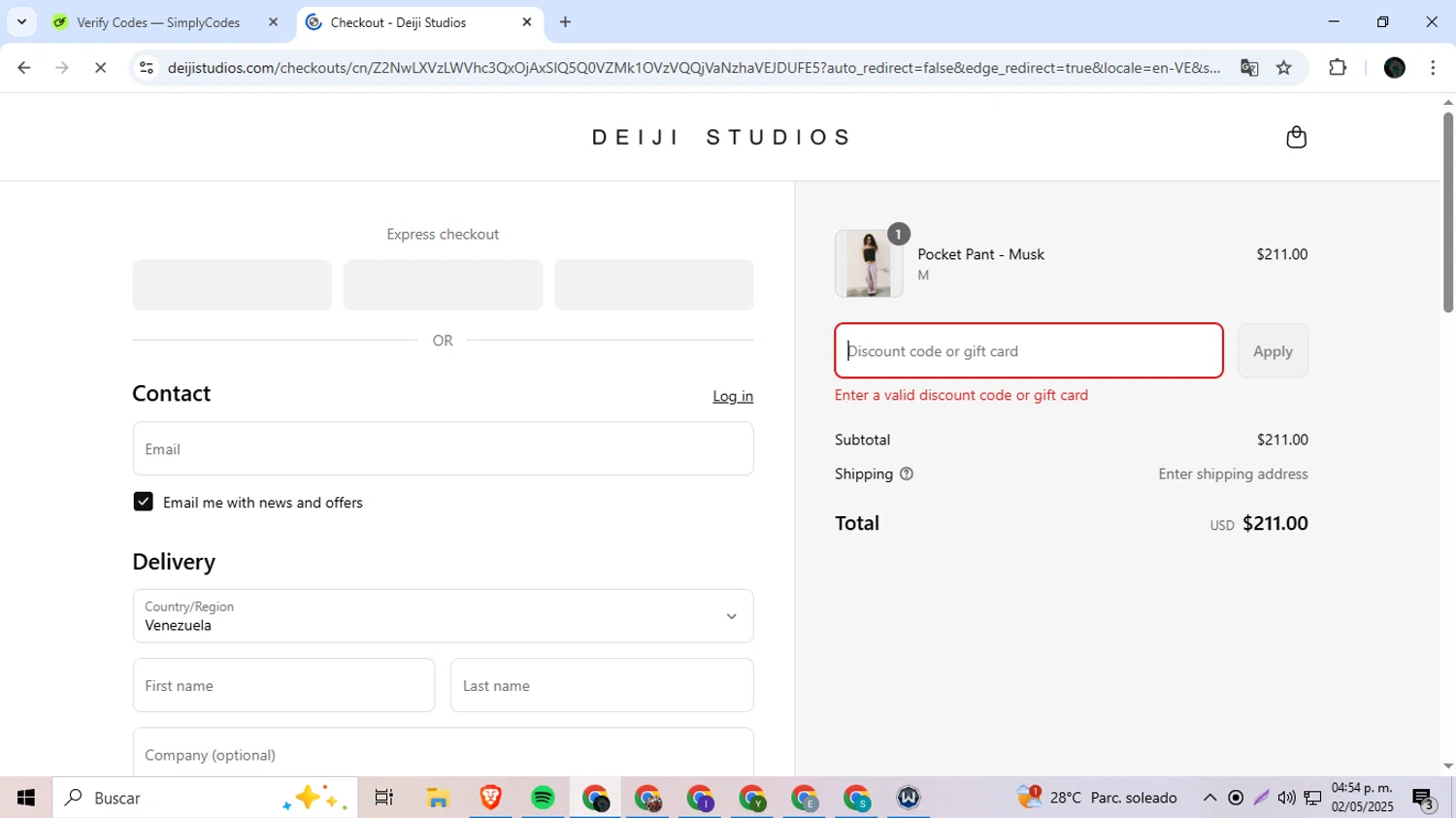 Deiji Studios discount code screenshot showing code WITHLOVE20 applied at Deiji Studios checkout page. Uploaded by SimplyCodes community member Ingeniero on May 2, 2025