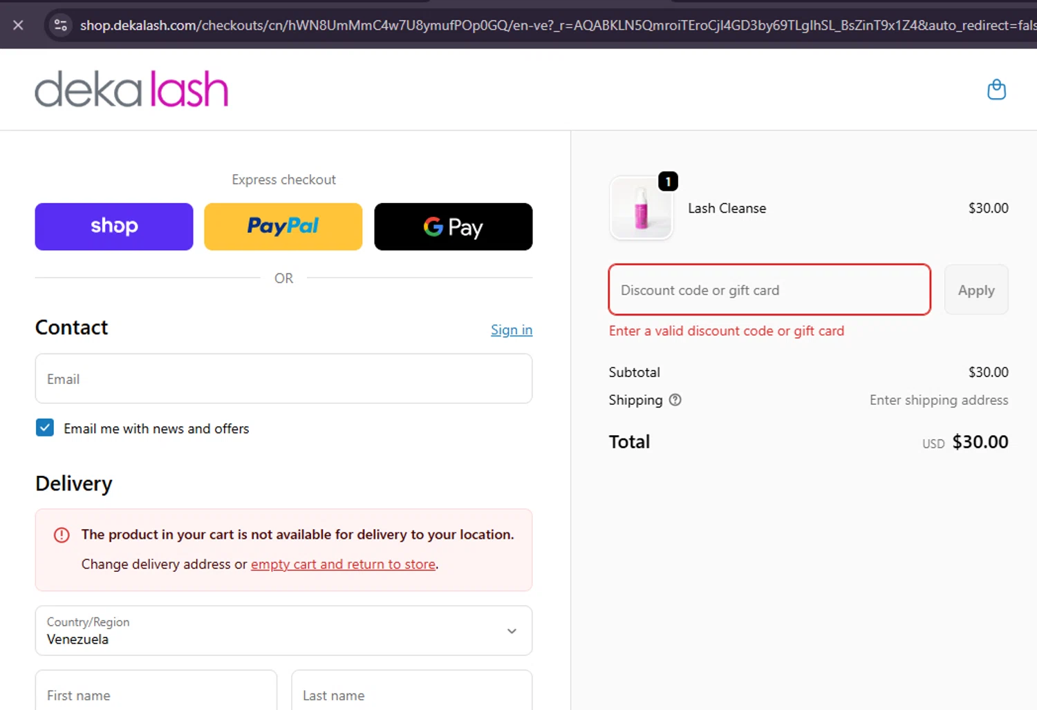 Deka Lash promo code screenshot showing code TAKE20 applied at Deka Lash checkout page. Uploaded by SimplyCodes community member Samu10 on Feb 7, 2026