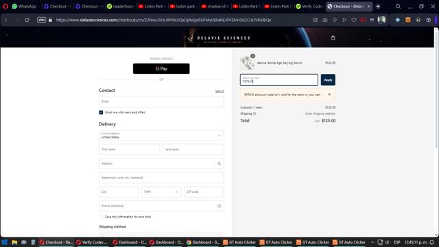 Delavie Sciences checkout page showing Delavie Sciences discount code box | Screenshot taken by SimplyCodes community member on Sep 14, 2024