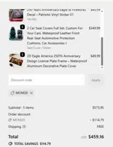 MOM20 coupon verification screenshot
